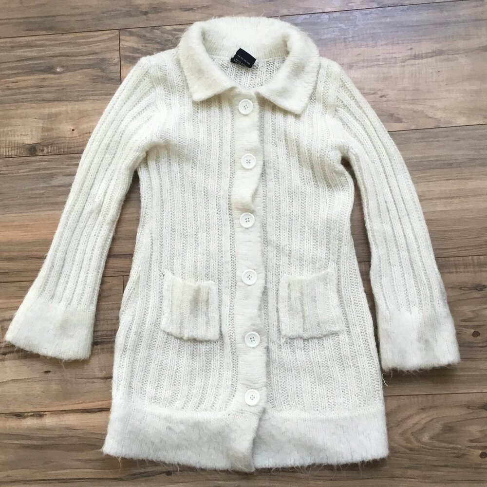 CHILDREN PLACE Cardigan Sweater Pullover Button Down Pockets Knitted Beige M 7/8